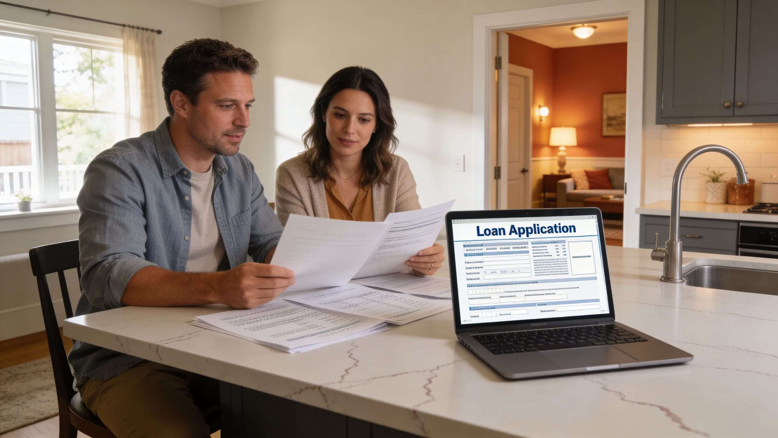 in law suite addition cost loan application scaled In Law Suite Addition Cost: A Houston Guide The hard part is cost. National averages are useful, but they only get you so far. In Houston, soil movement, flood concerns, wind exposure, humidity, and local permit review can all change the budget. The in law suite addition cost for a garage conversion is a very different conversation than the cost for a detached backyard unit with its own utilities. A couple sits at a kitchen counter reviewing paperwork for a home loan application on a laptop.